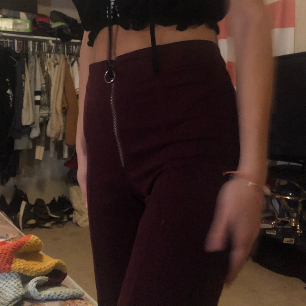 Deep Purple suede wide leg bottoms